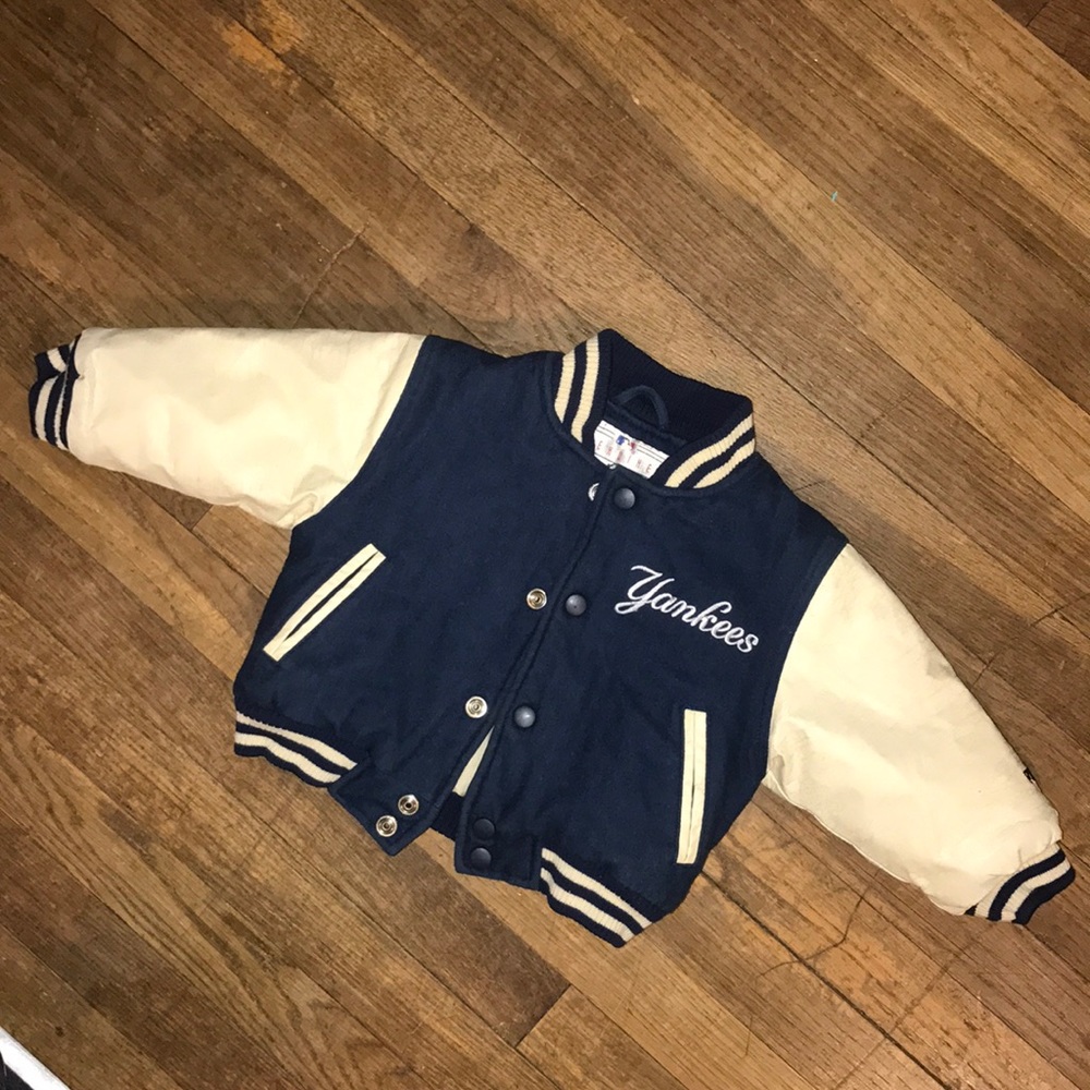 2T Yankees boys wool vintage varsity jacket puma kids unisex letterman jacket